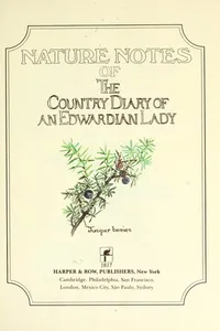 Nature Notes of the Country Diary of an Edwardian Lady
