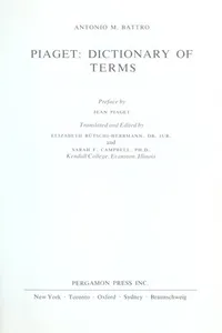 Piaget: dictionary of terms