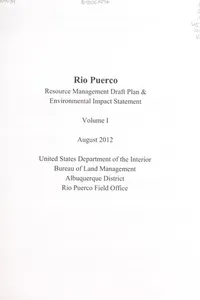 Rio Puerco resource management draft plan & environmental impact statement