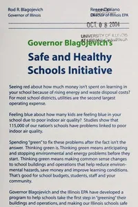 Governor Blagojevich's Safe and Healthy Schools Initiative
