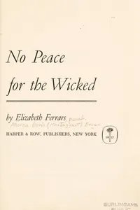 Cover of No Peace for the Wicked by Elizabeth Ferrars