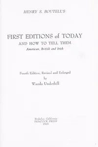 First editions of to-day and how to tell them