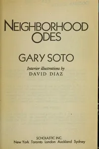 Cover of Neighborhood odes