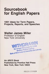 Sourcebook for English papers