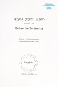 The Krishna bedtime stories
