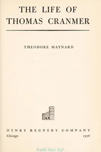 Capa de The life of Thomas Cranmer por Theodore Maynard