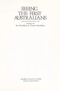 Cover of Seeing the first Australians