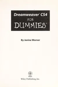 Dreamweaver CS4 for dummies