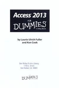 Access 2013 for dummies