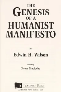 The genesis of a humanist manifesto