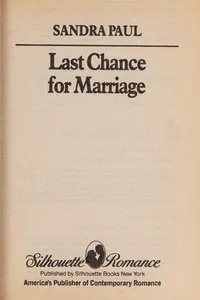 Last chance for marriage