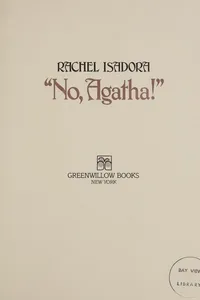 Capa de No, Agatha!
