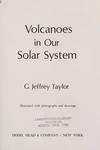 Cover of Volcanoes in our solar system