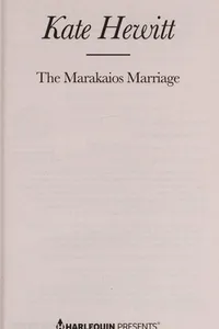 Cover of The Marakaios Marriage