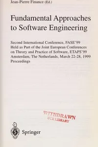 Fundamental approaches to software engineering