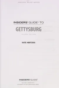 Insiders' guide to Gettysburg