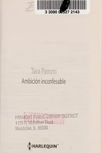 Capa de Ambicion inconfesable por Tara Pammi
