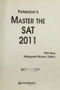 Peterson's master the SAT 2011