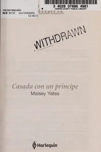 Capa de Casada con un principe por Maisey Yates