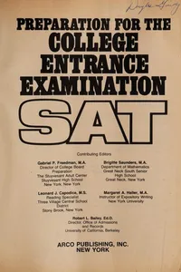 Cover of Scholastic Aptitude Test (SAT)