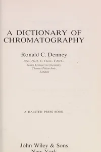 A dictionary of chromatography