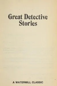 Cover of Great detective stories by Robert Eustace