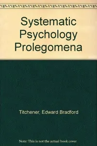Systematic psychology: prolegomena