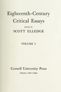 Eighteenth-century critical essays