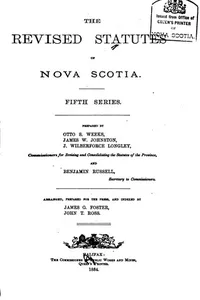 The Revised Statutes of Nova Scotia: Fifth Series