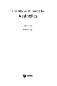 The Blackwell guide to aesthetics