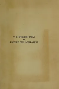 The English table in history and literature