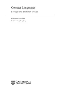 Contact Languages (Cambridge Approaches to Language Contact)