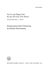 Energieersparnis durch Verbesserung des baulichen Wärmeschutzes