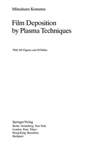 Film Deposition by Plasma Techniques