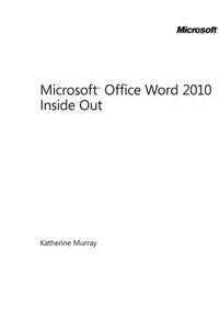 Microsoft Office Word 2010 inside out