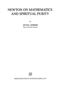 Cover of Newton on Mathematics and Spiritual Purity