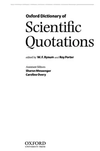 Oxford dictionary of scientific quotations