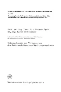 Untersuchungen zur Verbesserung des Ratterverhaltens von Werkzeugmaschinen