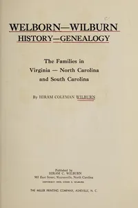 Welborn--Wilburn, history--genealogy