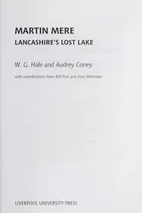 Capa de MARTIN MERE: LANCASHIRE'S LOST LAKE