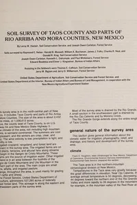 Soil survey of Taos County and parts of Rio Arriba and Mora counties, New Mexico