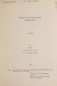 Prototype oil shale leasing program management report, 1974-1979