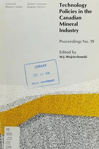 Technology policies in the Canadian mineral industry