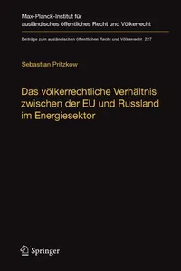 Das vo lkerrechtliche Verha ltnis zwischen der EU und Russland im Energiesektor