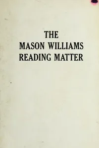 The Mason Williams reading matter