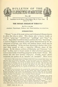 The mosaic disease of tobacco