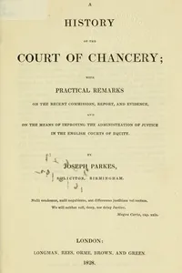 A history of the Court of Chancery