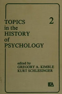 Topics in the history of psychology