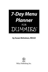 7-day menu planner for dummies
