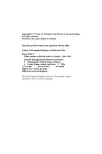Urban masses and moral order in America, 1820-1920